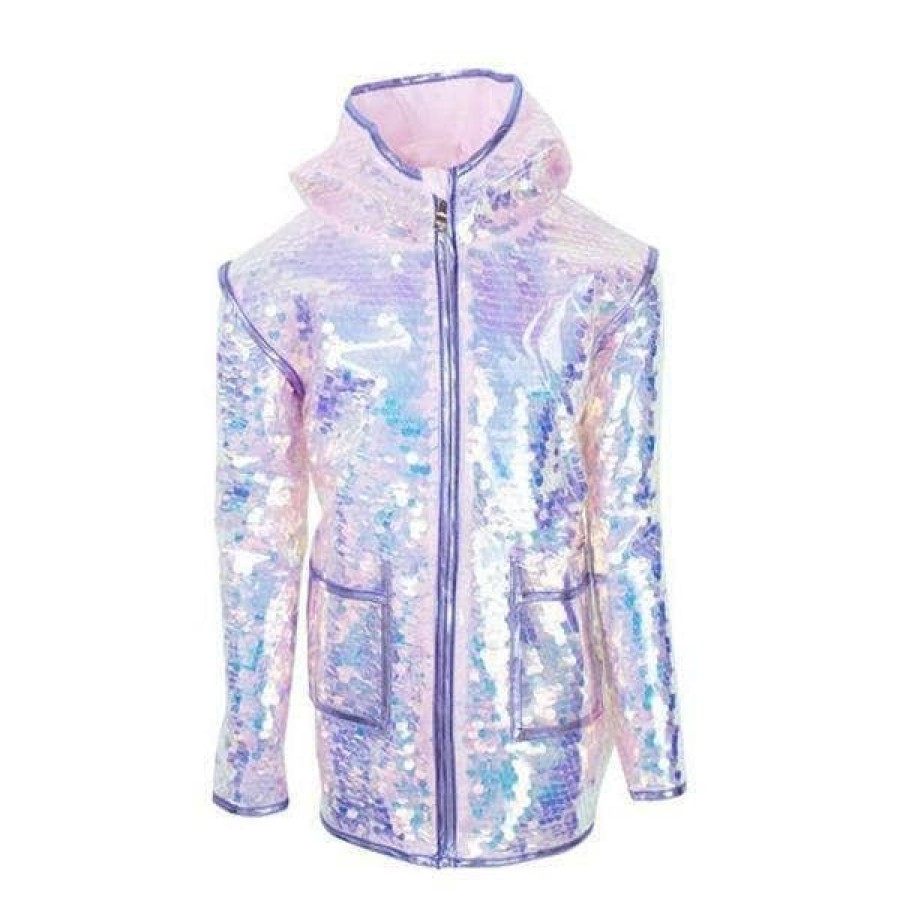 Girls * | Lola + The Boys Paillette Magic Rain Jacket