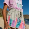 Girls * | Lola + The Boys Girls Beaded Pearl Track Shorts