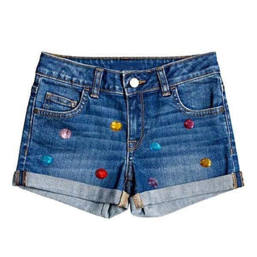 Girls * | Lola + The Boys Rainbow Gem Jean Shorts Girls