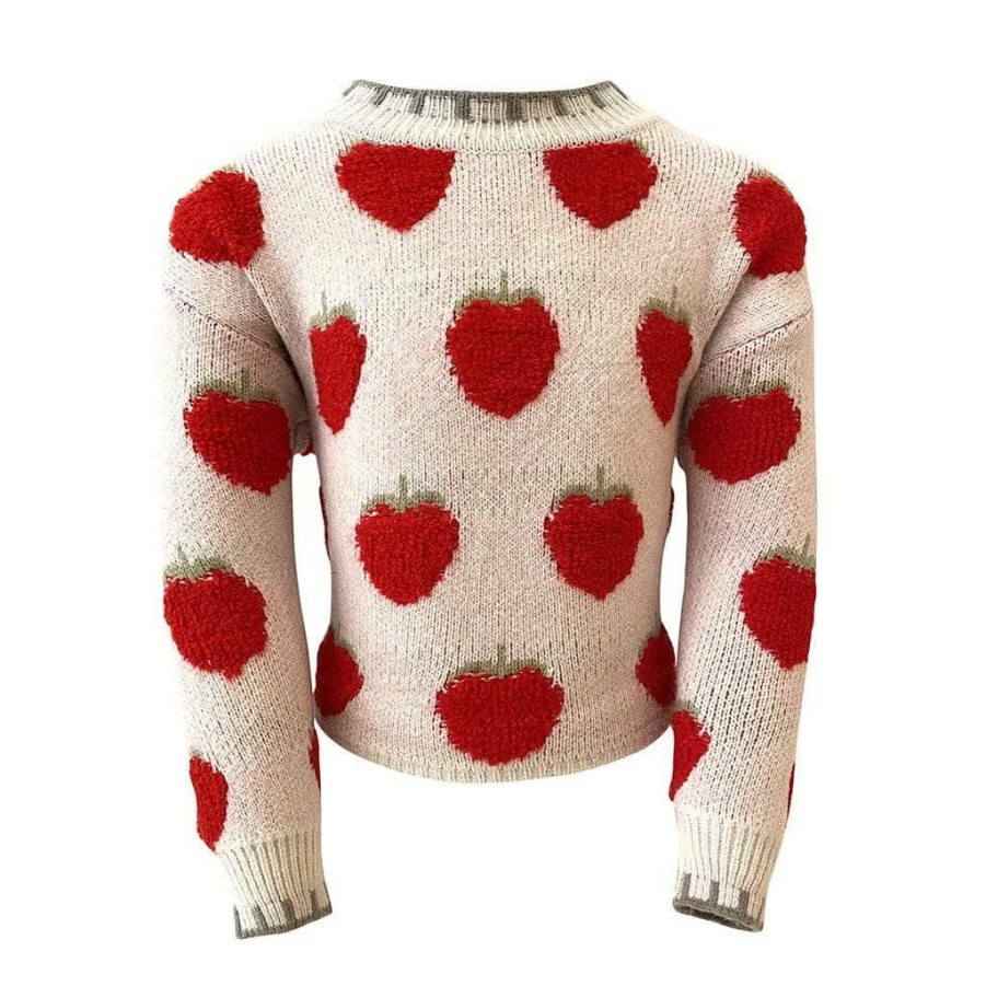 Girls * | Lola + The Boys New Arrivals Strawberry Fields Sweater