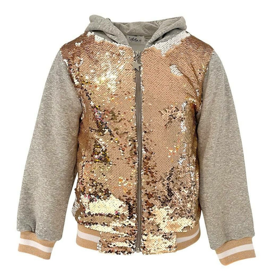 Girls * | Lola + The Boys Goldie Flip Sequin Hoodie Girls