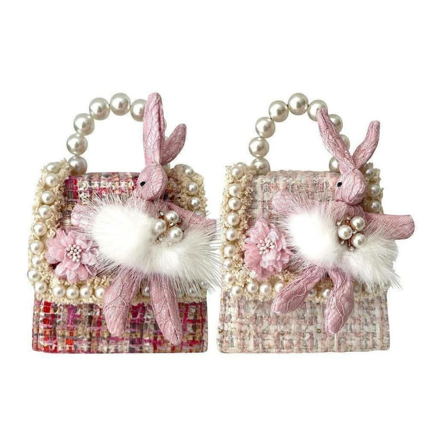 Accessories * | Lola + The Boys Girls Mini Basket Bunny Lace Purse