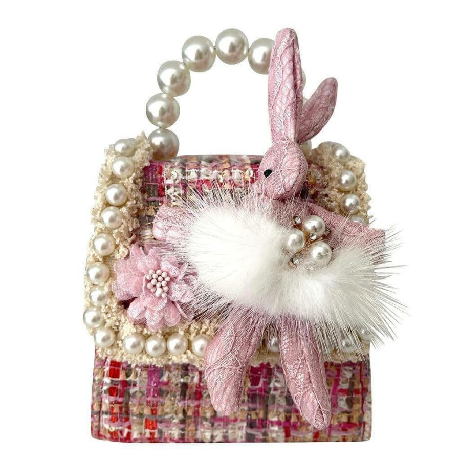 Accessories * | Lola + The Boys Girls Mini Basket Bunny Lace Purse