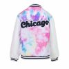 Girls * | Lola + The Boys Chicago Tie Dye Varsity Bomber White