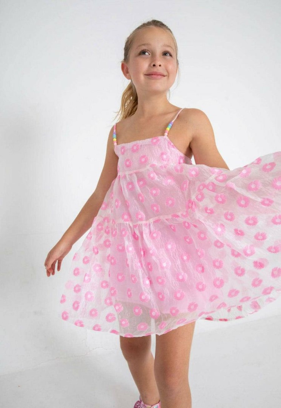 Girls * | Lola + The Boys New Arrivals Candy Beaded Daisy Dress