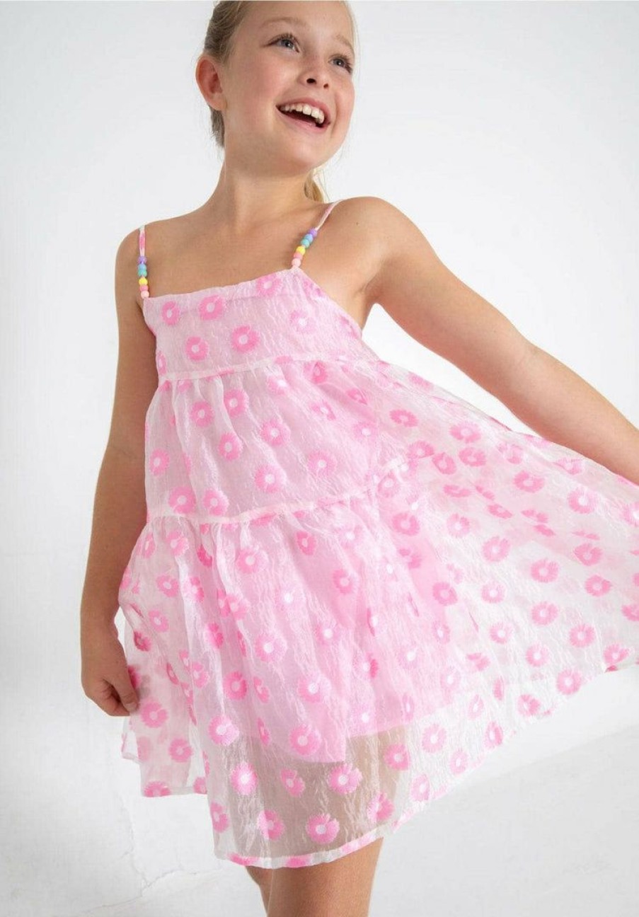 Girls * | Lola + The Boys New Arrivals Candy Beaded Daisy Dress