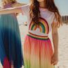 Girls * | Lola + The Boys Ombre Pleated Rainbow Midi Skirt Girls