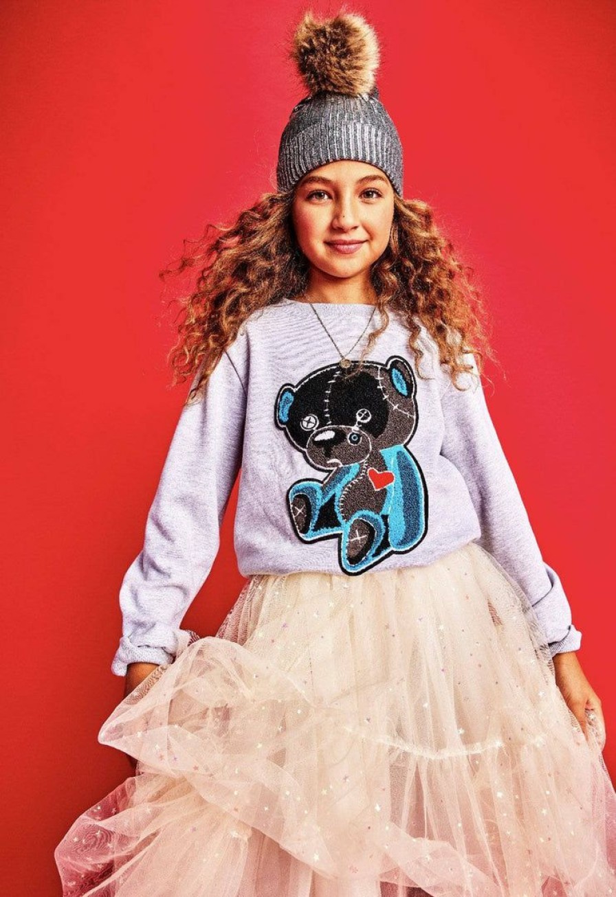 Girls * | Lola + The Boys Stitch A Bear Sweatshirt New Arrivals