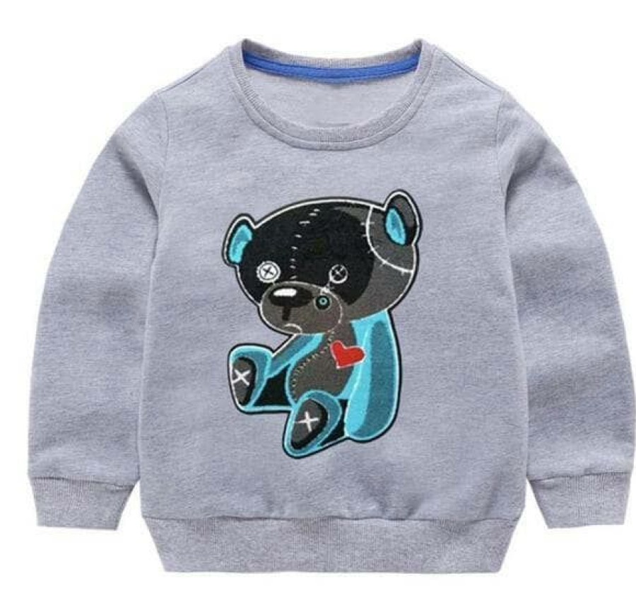 Girls * | Lola + The Boys Stitch A Bear Sweatshirt New Arrivals