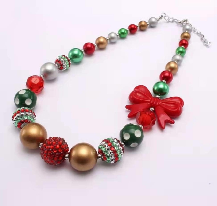 Accessories * | Lola & The Boys Christmas Beaded Necklace