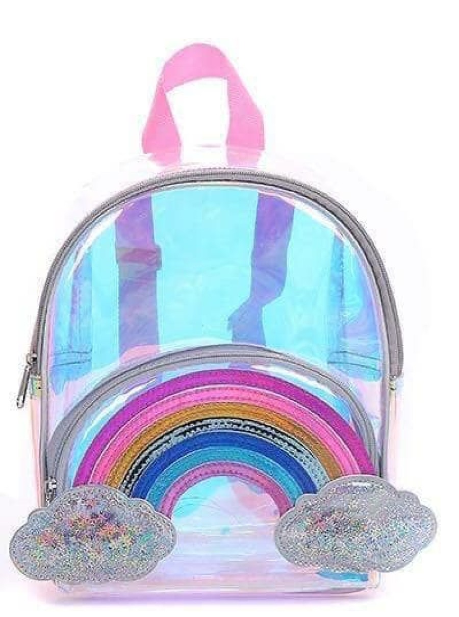 Accessories * | Lola + The Boys Holographic Mini Rainbow Backpack Girls