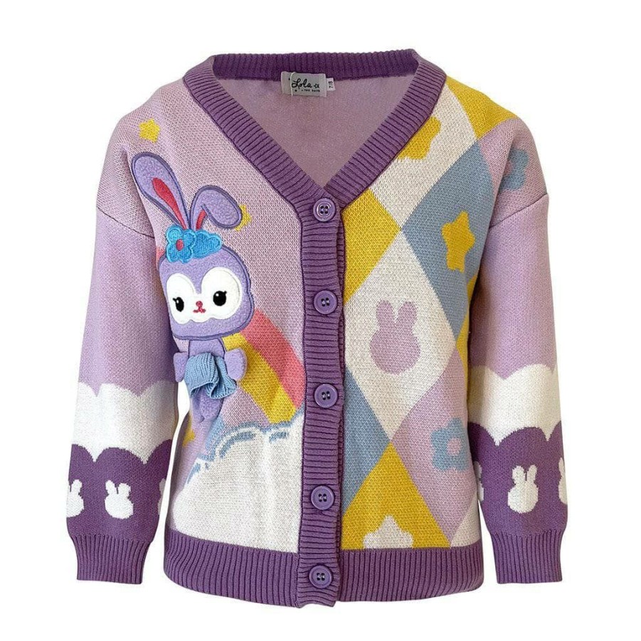 Girls * | Lola And The Boys New Arrivals Retro Bunny Cardigan