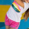 Girls * | Lola + The Boys Towel Beaded Racer Shorts Girls