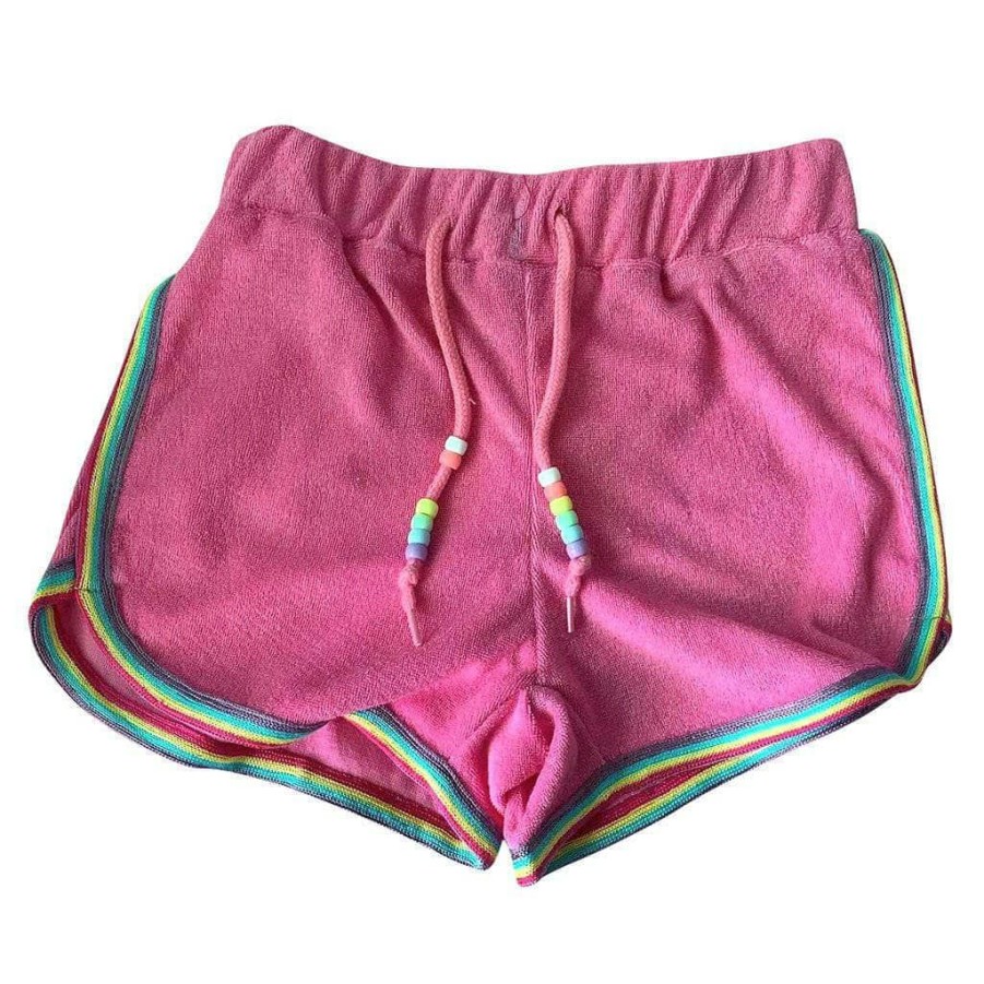 Girls * | Lola + The Boys Towel Beaded Racer Shorts Girls