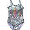 Girls * | Lola + The Boys New Arrivals Hologram Unicorn Metallic Swimsuit