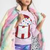 Girls * | Lola + The Boys Girls Tie Dye Faux Fur Coat