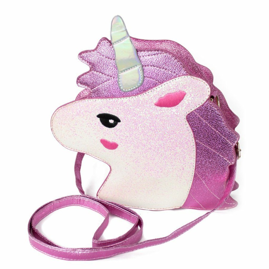 Accessories * | Lola & The Boys Girls Unicorn Head Purse White