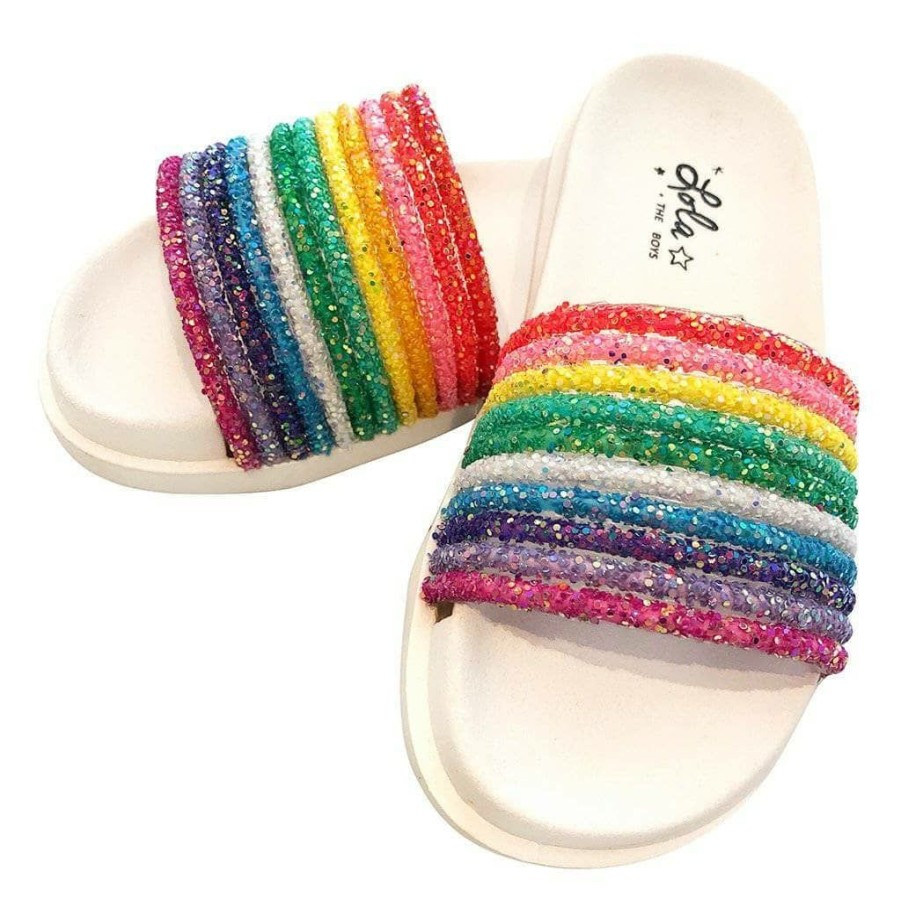 Girls * | Lola + The Boys Glitter Rainbow Slides