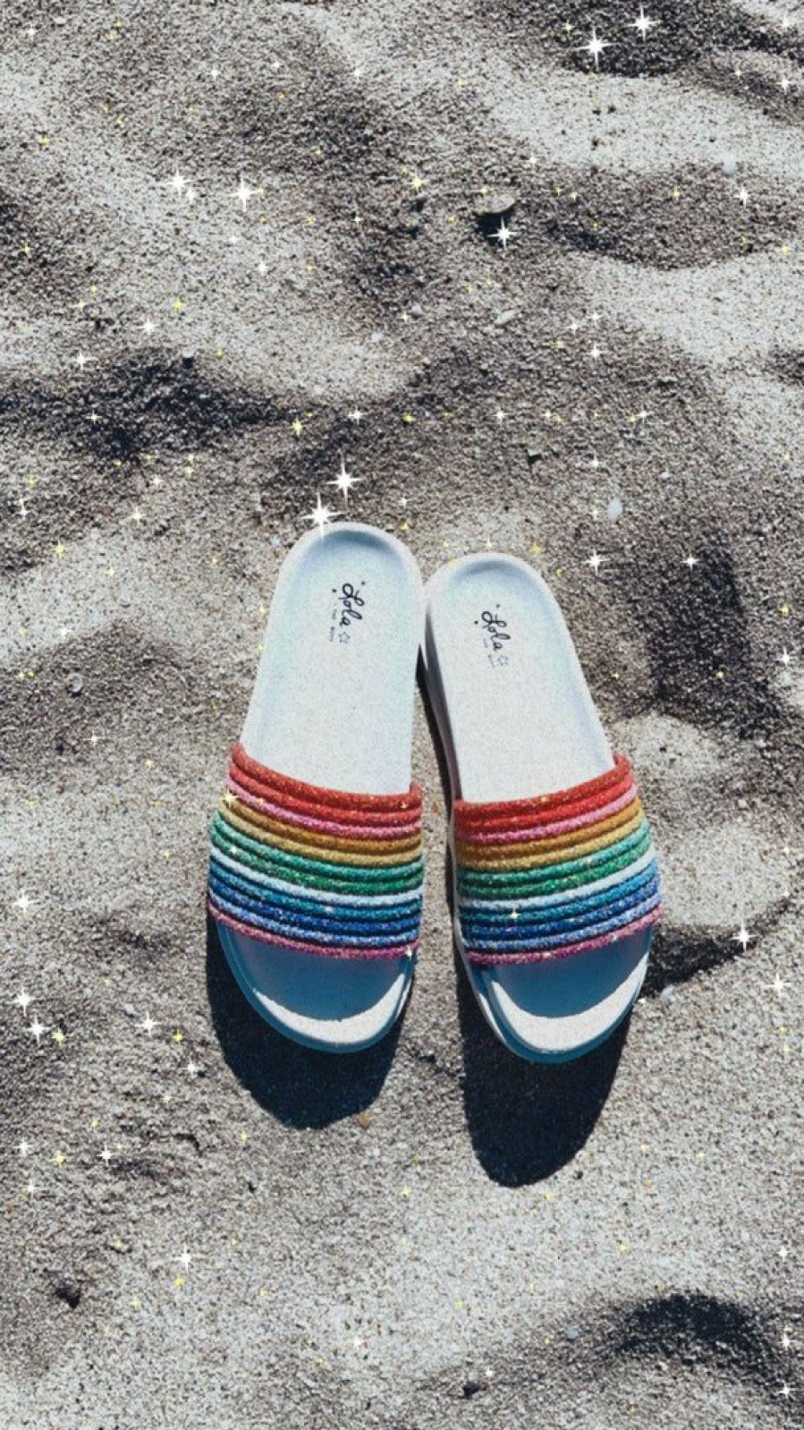 Girls * | Lola + The Boys Glitter Rainbow Slides