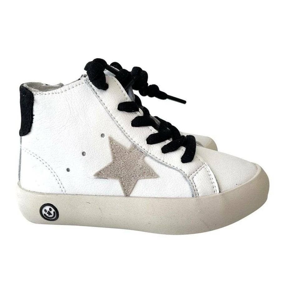 Girls * | Lola + The Boys Girls Black Happy High-Top Sneaker