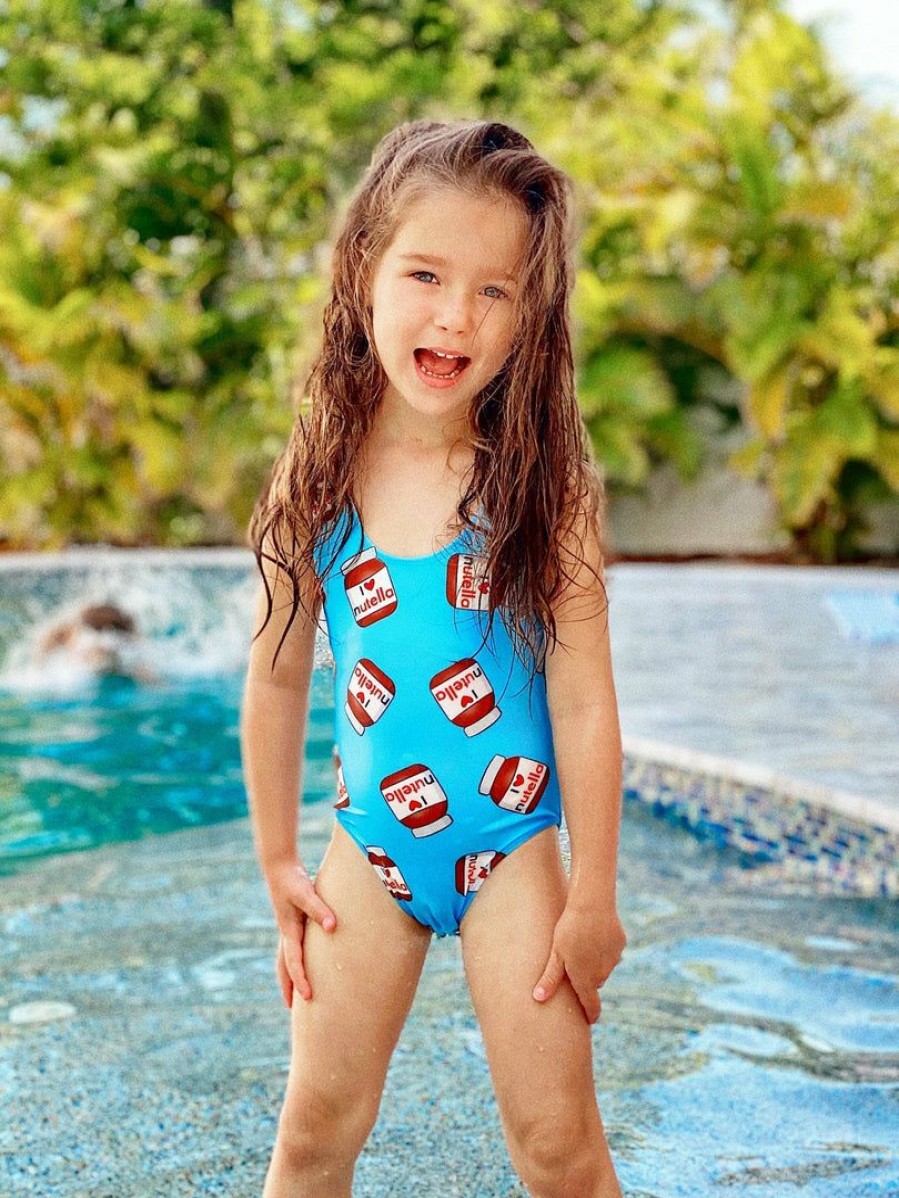 Girls * | Lola + The Boys Girls Nutella Swimsuit