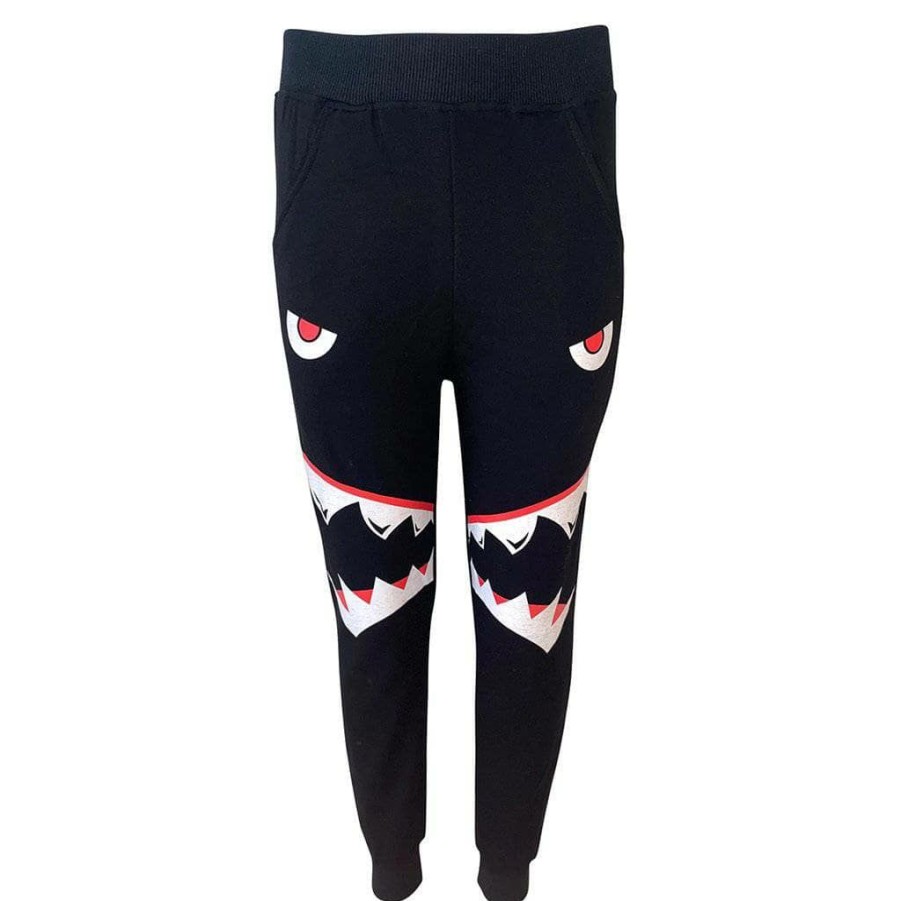 Boys * | Lola + The Boys Shark Boy Black Joggers