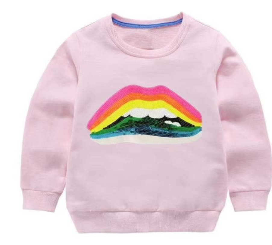 Girls * | Lola + The Boys Rainbow Bite Sweatshirt New Arrivals