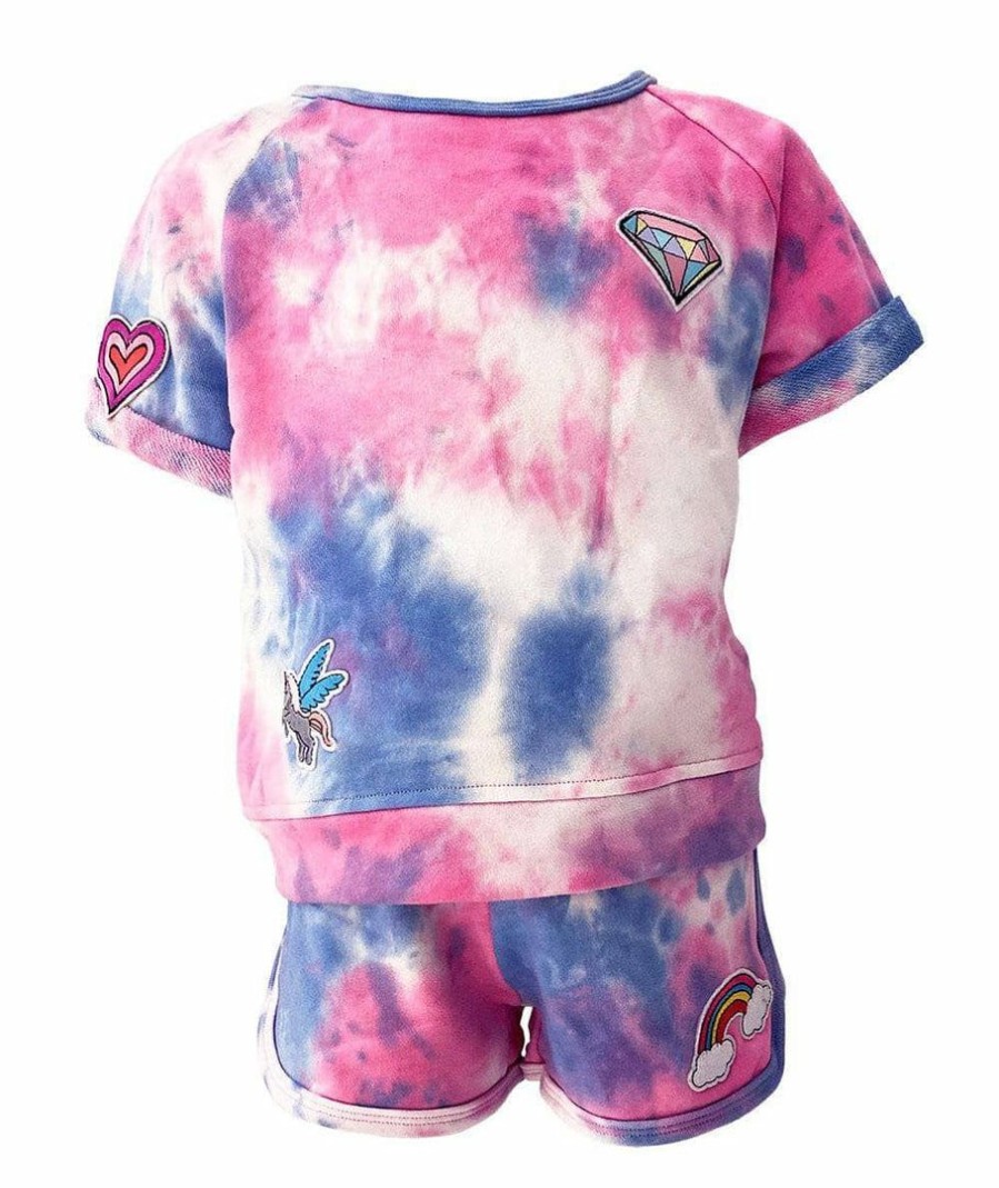 Girls * | Lola + The Boys Tie Dye Patch Short Set Girls