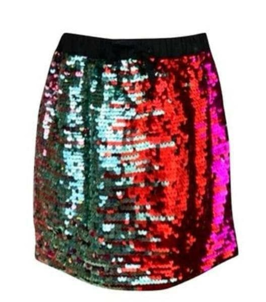 Girls * | Lola + The Boys Cherry Ombre Sequin Skirt Girls