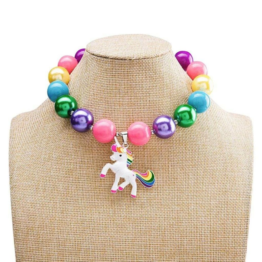 Accessories * | Lola & The Boys Jewelry Gumball Unicorn Necklace