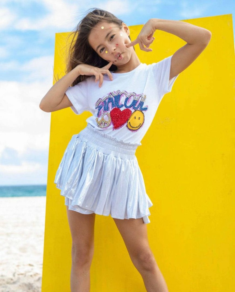 Girls * | Lola + The Boys New Arrivals Stay Cool T Shirt White