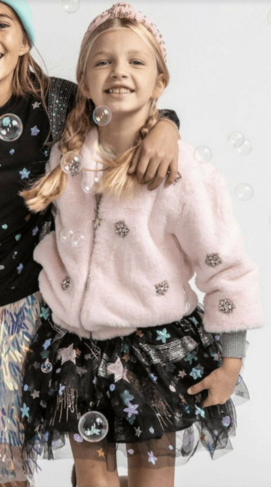 Girls * | Lola + The Boys Pink Ice Princess Crystal Bomber