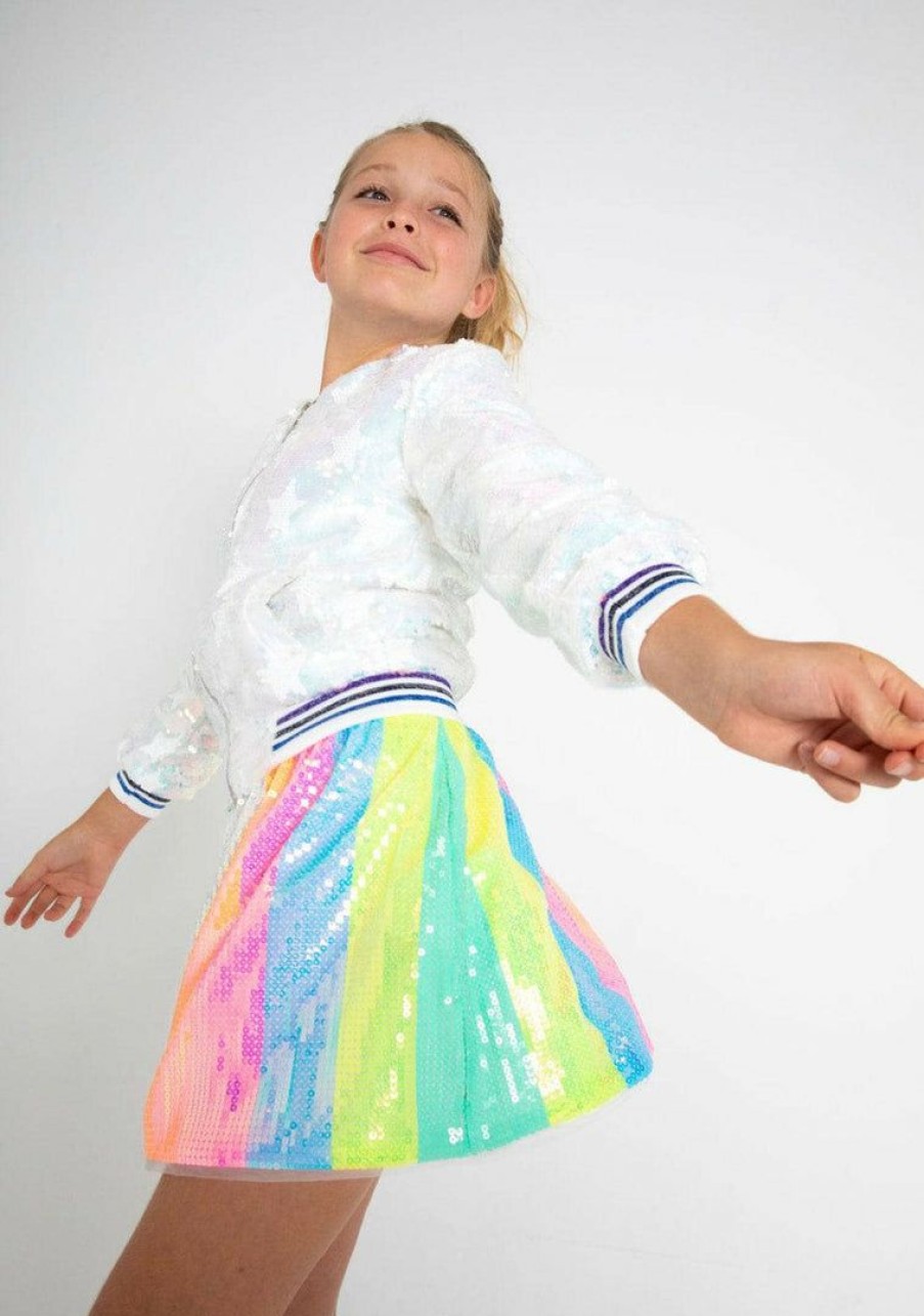 Girls * | Lola + The Boys New Arrivals Sequin Stripe Skirt Multi