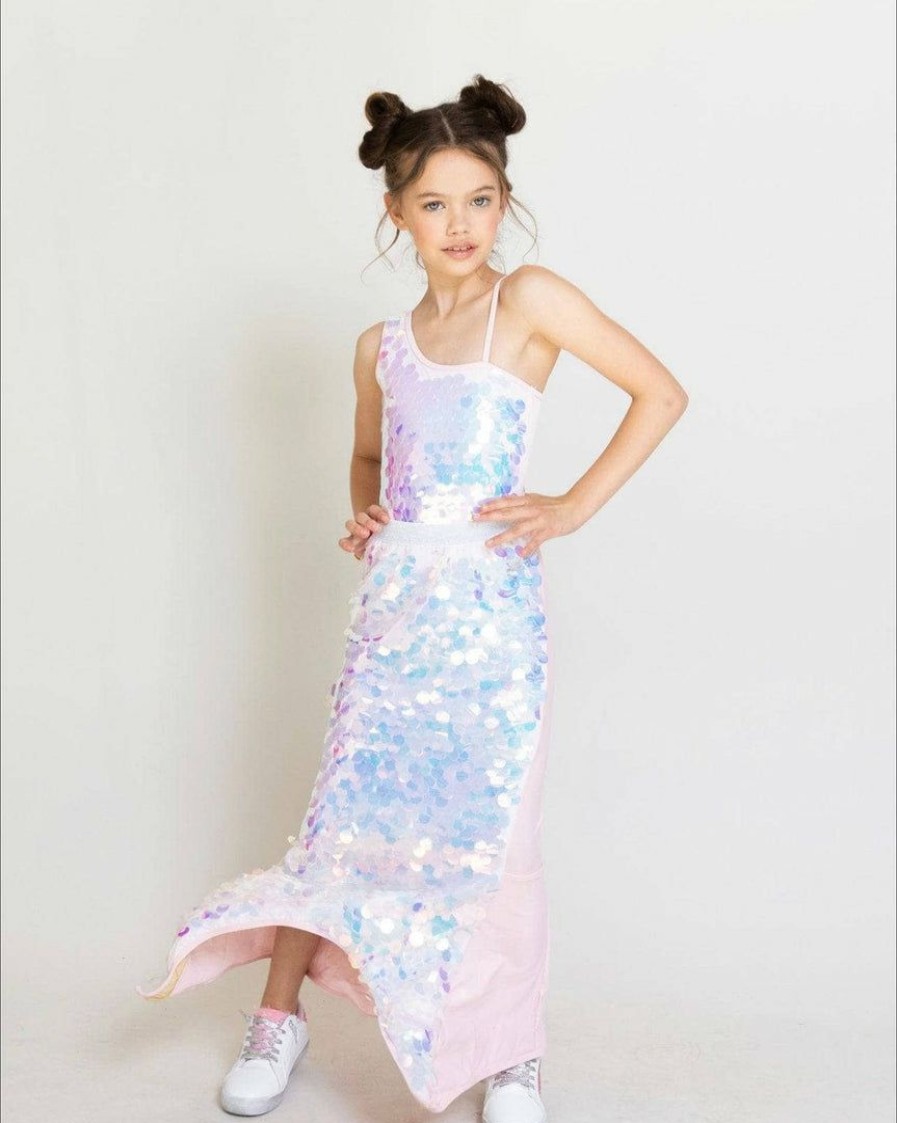 Girls * | Lola + The Boys Paillette Mermaid Tail Skirt Girls