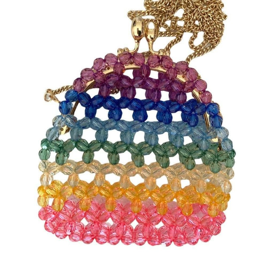 Accessories * | Lola + The Boys New Arrivals Ombre Rainbow Beaded Crossbody