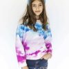 Girls * | Lola + The Boys Girls Watercolor Sky Fuzzy Sweatshirt