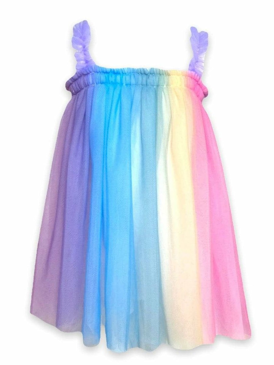 Girls * | Lola + The Boys Sherbet Rainbow Tulle Dress New Arrivals