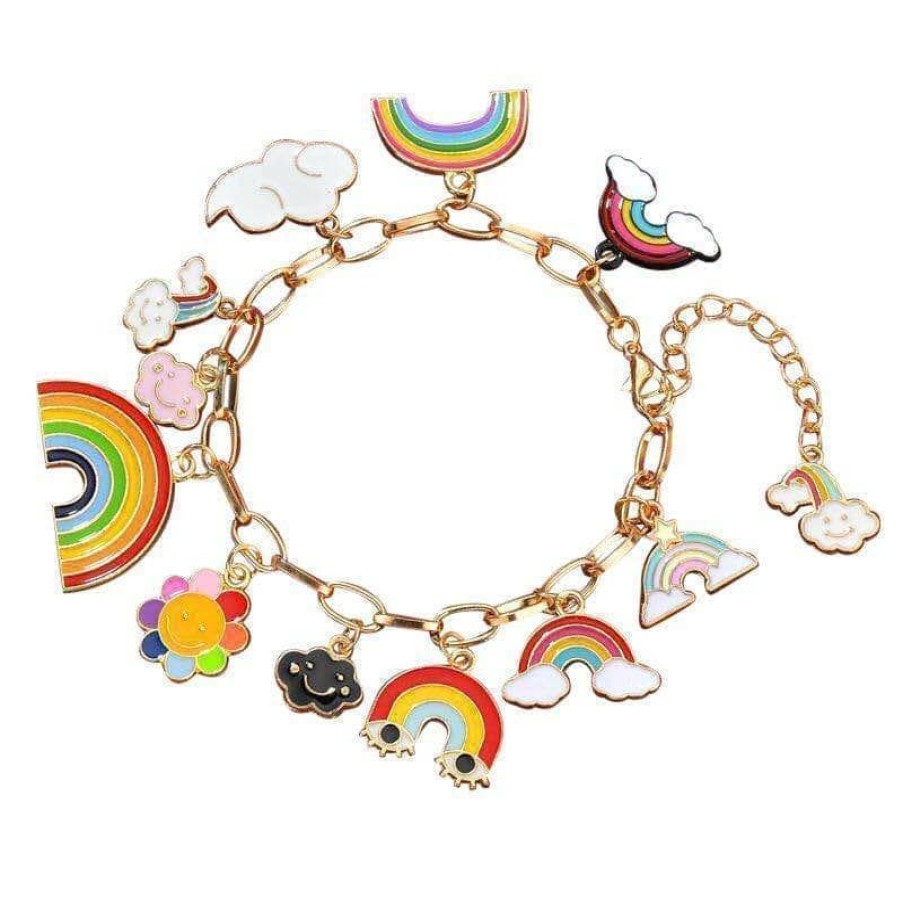 Accessories * | Lola + The Boys Rainbows And Clouds Charm Bracelet