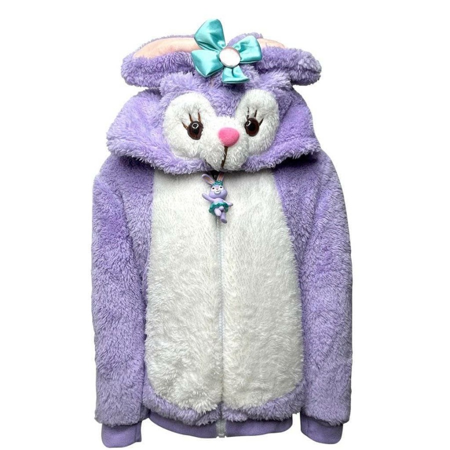 Girls * | Lola + The Boys Plush Purple Bunny Jacket New Arrivals