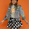 Girls * | Lola + The Boys Black Sequin Hearts Skirt Girls