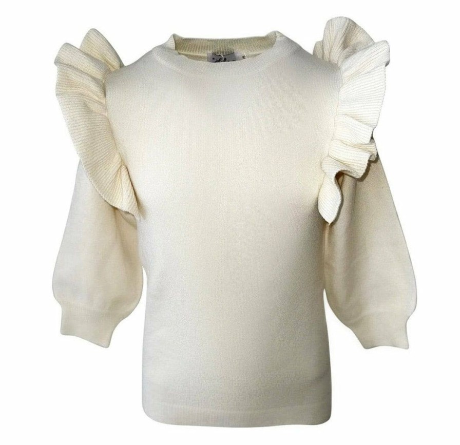 Girls * | Lola + The Boys New Arrivals The Super Ruffle Sweater