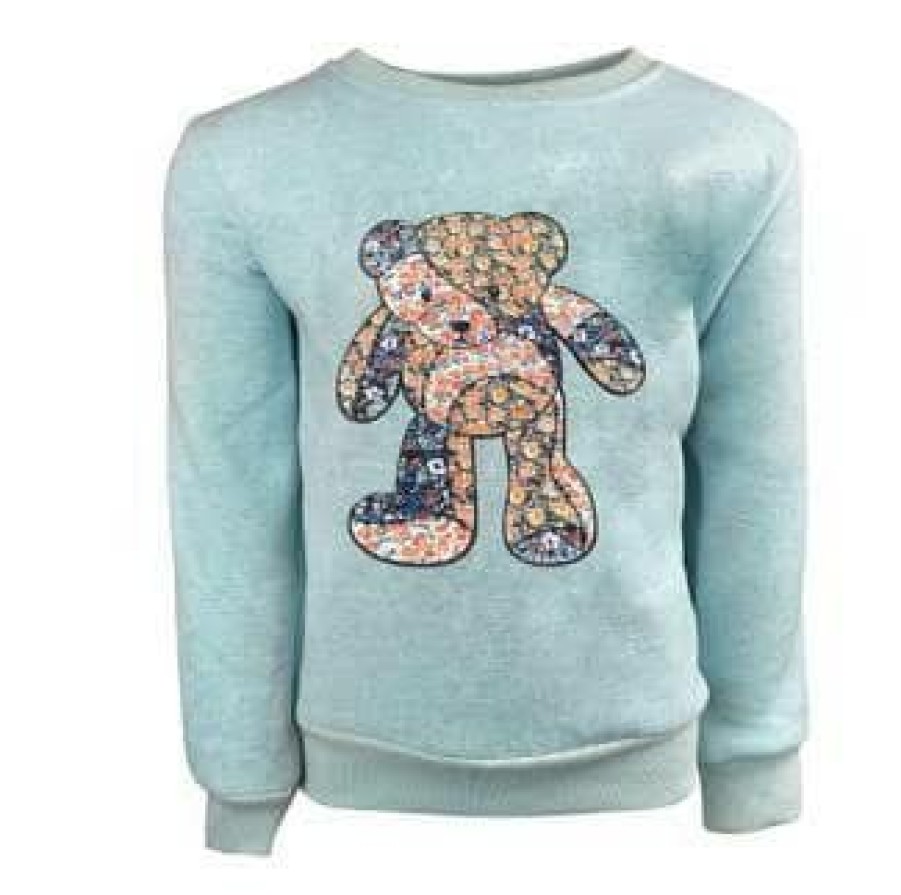 Girls * | Lola + The Boys Sky Blue Teddy Sweatshirt