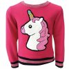 Girls * | Lola + The Boys New Arrivals Rainbow Crystal Unicorn Sweatshirt Hot Pink