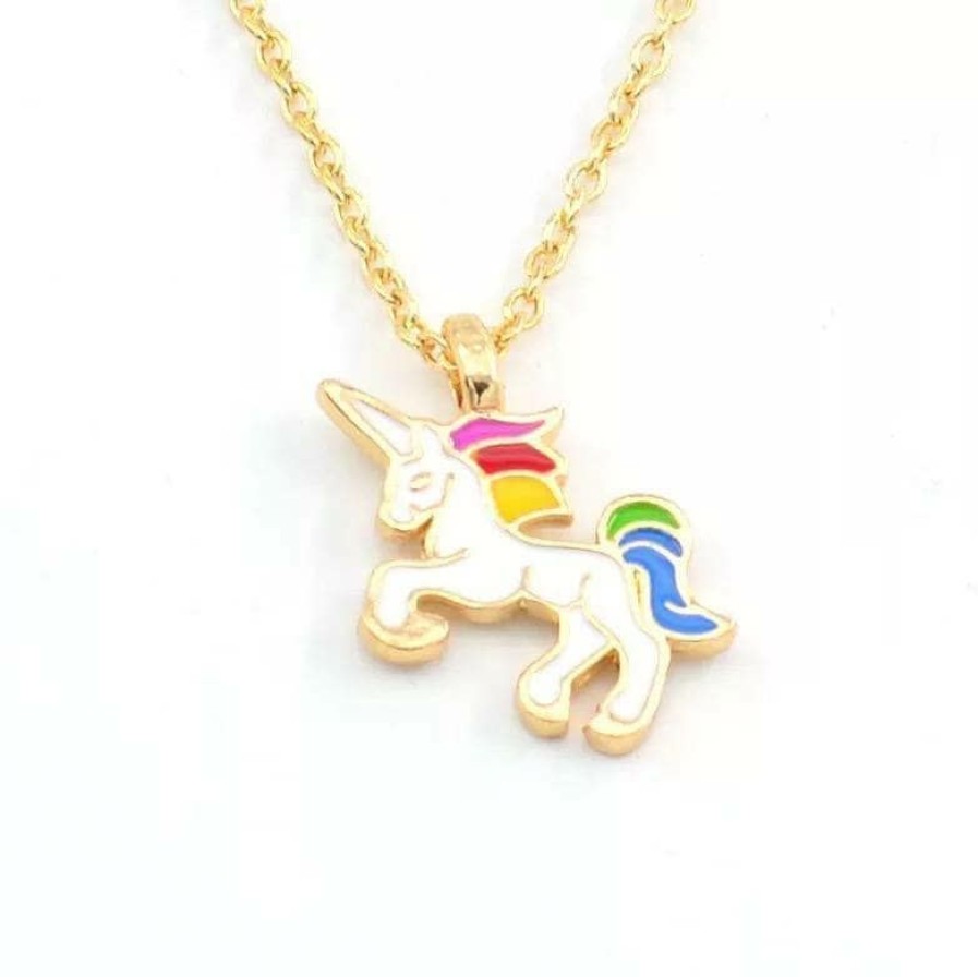 Accessories * | Lola + The Boys Gold Unicorn Necklace Jewelry