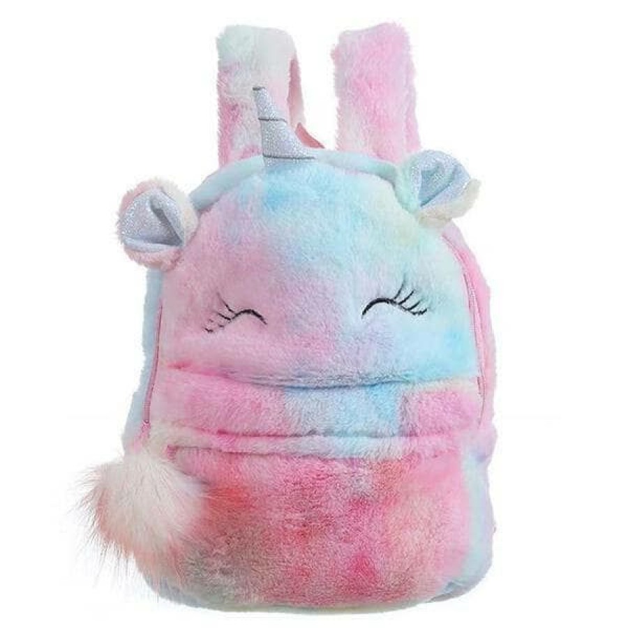 Accessories * | Lola + The Boys Backpacks Fuzzy Tie Dye Unicorn Backpack