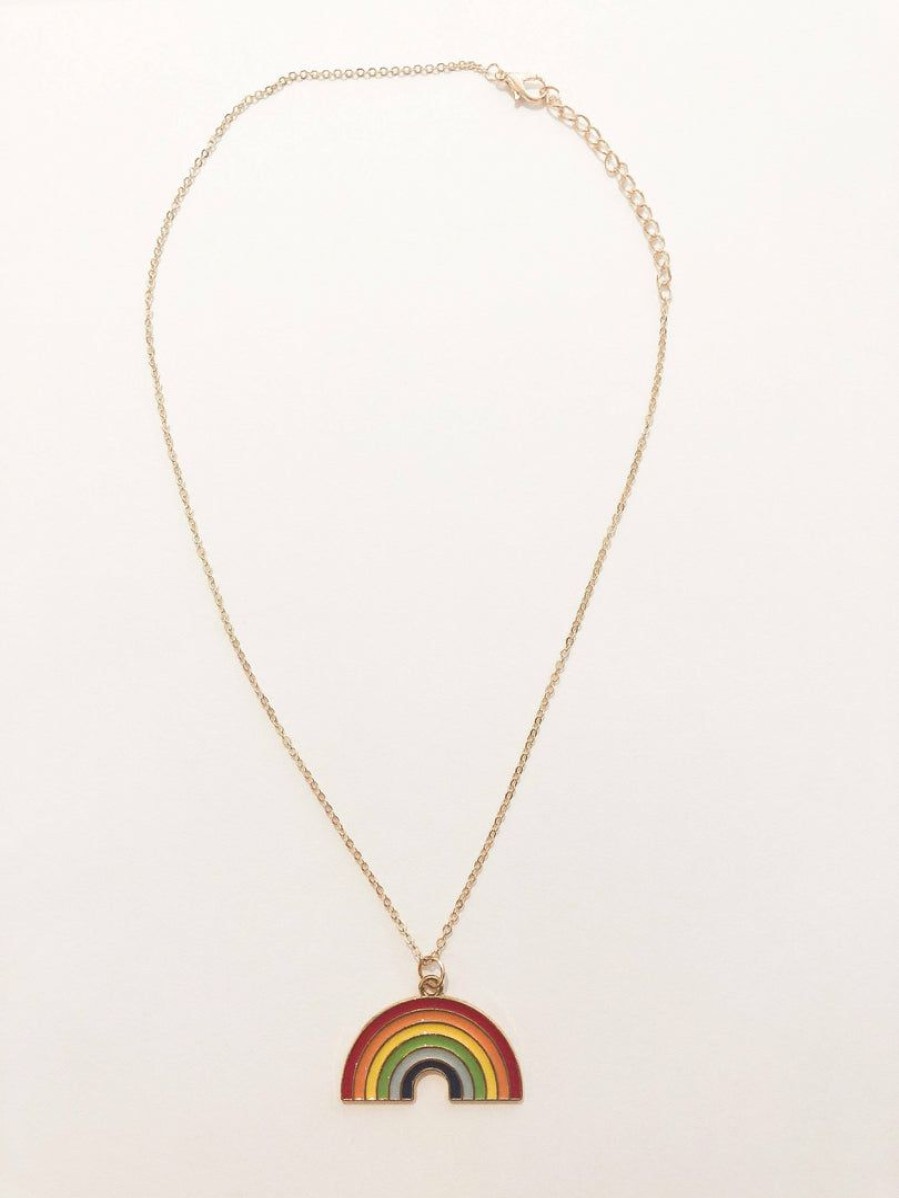 Accessories * | Lola + The Boys Girls Rainbow Charm Necklace