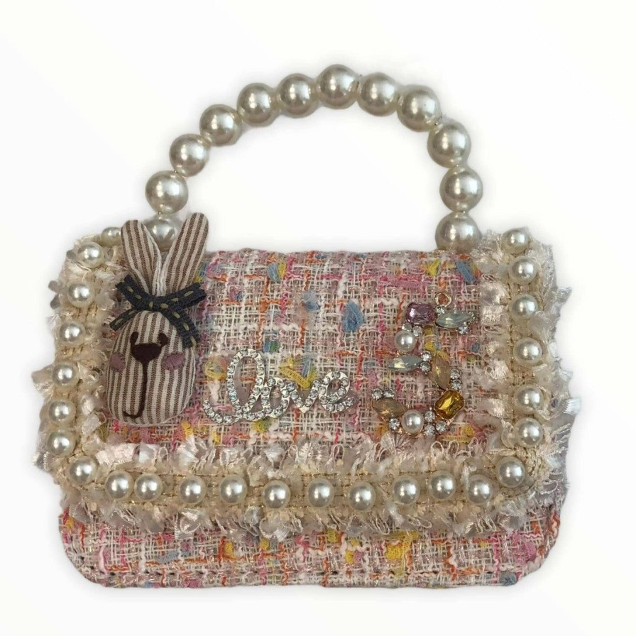 Accessories * | Lola + The Boys Girls Love Diamond Tweed Bunny Purse