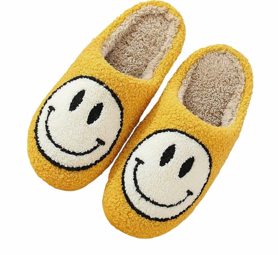 Girls * | Lola + The Boys New Arrivals Smiley Slippers Yellow