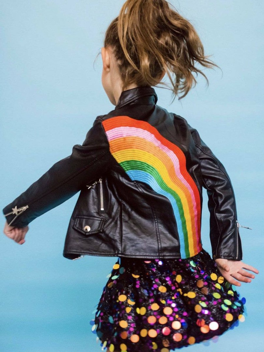 Girls * | Lola + The Boys Girls Happy Rainbow Vegan Leather