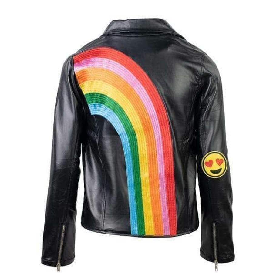 Girls * | Lola + The Boys Girls Happy Rainbow Vegan Leather